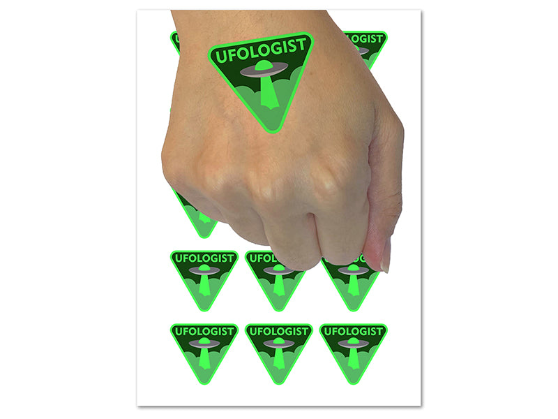 Ufologist UFO Science Fiction Aliens Hobby Temporary Tattoo Water Resistant Fake Body Art Set Collection (1 Sheet)