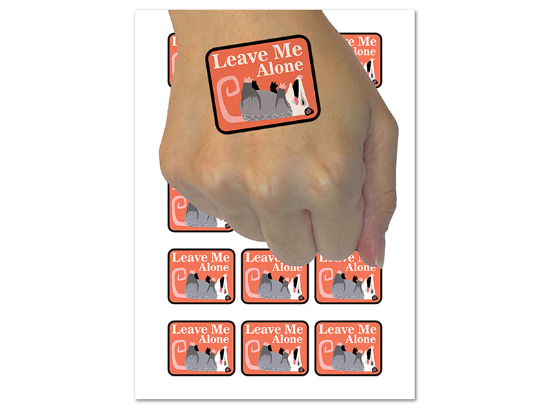 Leave Me Alone Opossum Playing Dead Temporary Tattoo Water Resistant Fake Body Art Set Collection (1 Sheet)