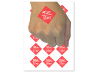 Pronouns She Her Temporary Tattoo Water Resistant Fake Body Art Set Collection (1 Sheet)