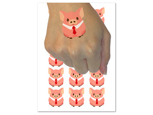 Business Pig Tie Collar Temporary Tattoo Water Resistant Fake Body Art Set Collection (1 Sheet)