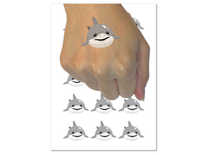 Chubby Baby Shark Great White Temporary Tattoo Water Resistant Fake Body Art Set Collection (1 Sheet)