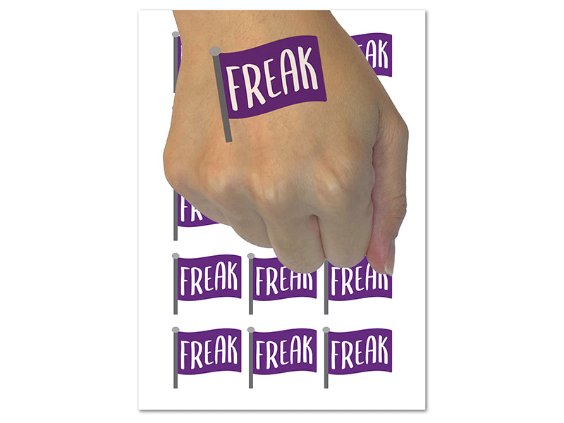 Freak Flag Funny Temporary Tattoo Water Resistant Fake Body Art Set Collection (1 Sheet)