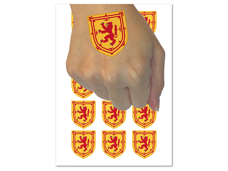 Scotland Royal Coat of Arms Lion Temporary Tattoo Water Resistant Fake Body Art Set Collection (1 Sheet)