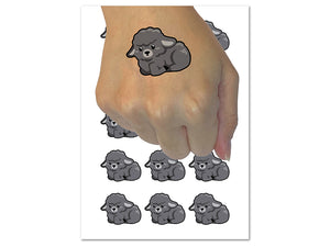 Black Sheep Lamb Baby Sitting Temporary Tattoo Water Resistant Fake Body Art Set Collection (1 Sheet)