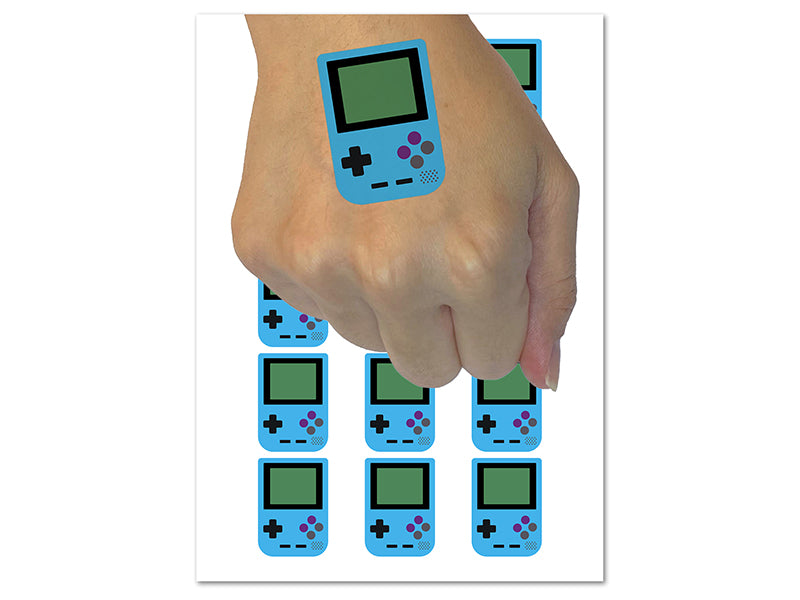 Gamer Handheld Gaming Device Temporary Tattoo Water Resistant Fake Body Art Set Collection (1 Sheet)