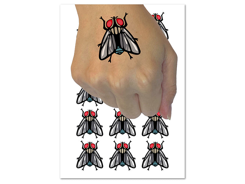 Housefly Insect Bug Temporary Tattoo Water Resistant Fake Body Art Set Collection (1 Sheet)