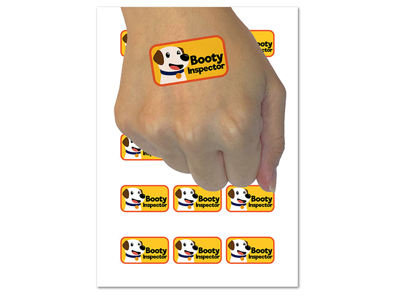 Booty Inspector Funny Dog Pet Temporary Tattoo Water Resistant Fake Body Art Set Collection (1 Sheet)