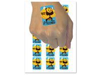 Buff Bee Strong Funny Temporary Tattoo Water Resistant Fake Body Art Set Collection (1 Sheet)