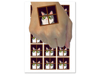 Cat Staring Out Window Temporary Tattoo Water Resistant Fake Body Art Set Collection (1 Sheet)