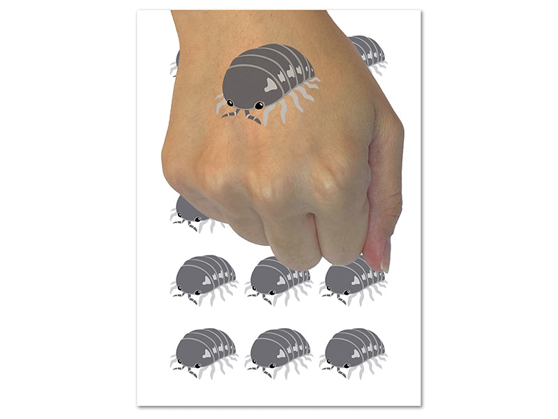 Isopod Woodlice Roly Poly Pill Potato Bug Temporary Tattoo Water Resistant Fake Body Art Set Collection (1 Sheet)
