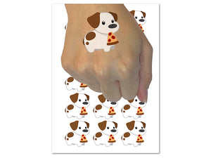 Pizza Jack Russell Terrier Dog Puppy Temporary Tattoo Water Resistant Fake Body Art Set Collection (1 Sheet)