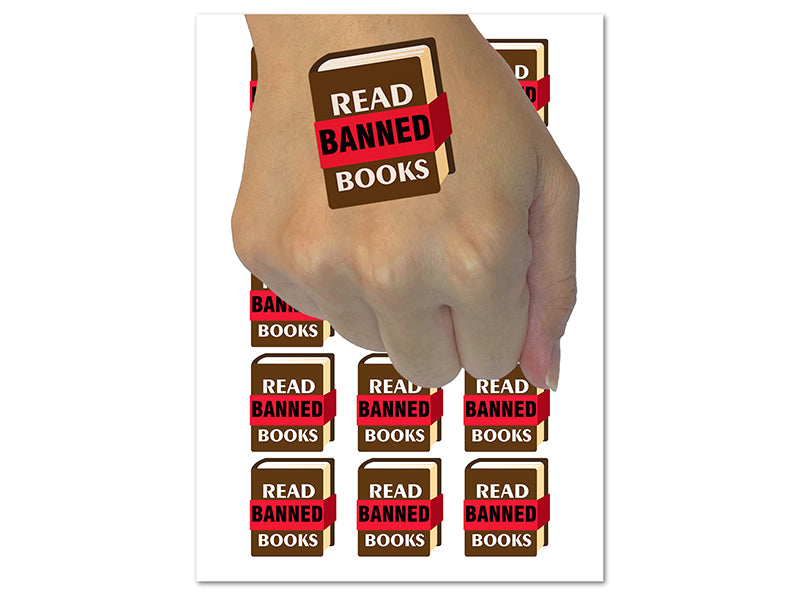 Read Banned Books Temporary Tattoo Water Resistant Fake Body Art Set Collection (1 Sheet)