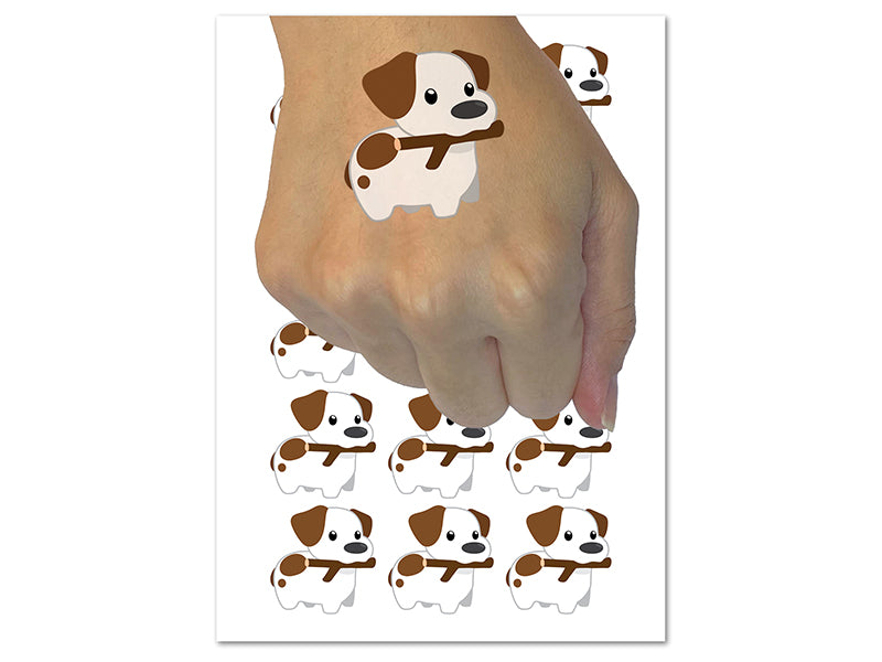 Stick Jack Russell Terrier Dog Puppy Temporary Tattoo Water Resistant Fake Body Art Set Collection (1 Sheet)