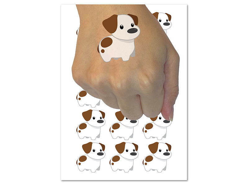 Stubby Jack Russell Terrier Dog Puppy Temporary Tattoo Water Resistant Fake Body Art Set Collection (1 Sheet)