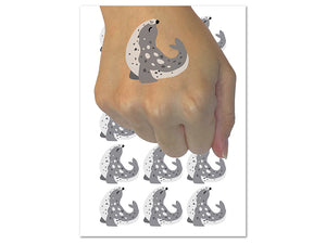 Yoga Seal Stretching Back Temporary Tattoo Water Resistant Fake Body Art Set Collection (1 Sheet)