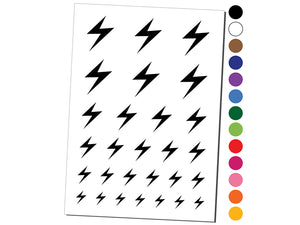 Lightning Bolt Thunderbolt Temporary Tattoo Water Resistant Fake Body Art Set Collection