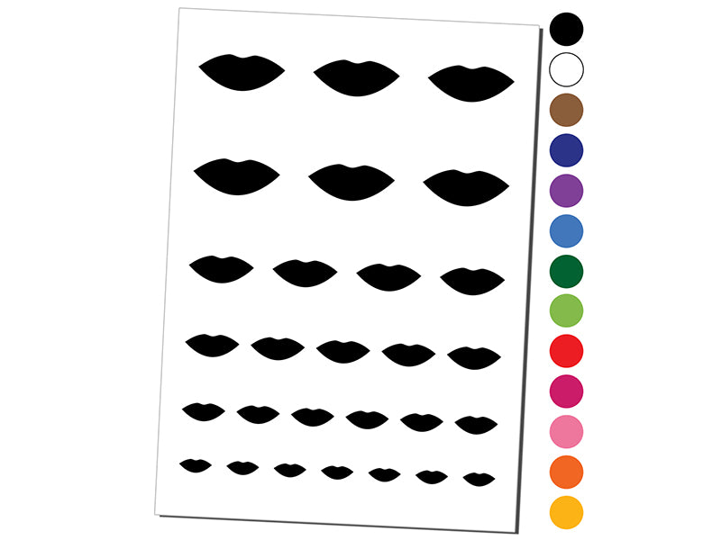 Lips Mouth Solid Temporary Tattoo Water Resistant Fake Body Art Set Collection