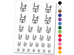 Cute Easter Bunny Face Temporary Tattoo Water Resistant Fake Body Art Set Collection