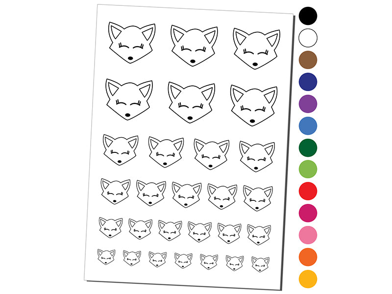 Fox Face Temporary Tattoo Water Resistant Fake Body Art Set Collection