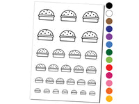 Hamburger Outline Fast Food Temporary Tattoo Water Resistant Fake Body Art Set Collection