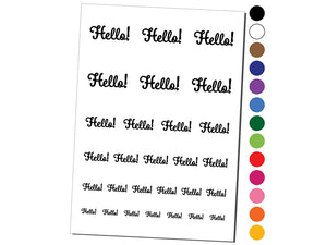 Hello Cursive Temporary Tattoo Water Resistant Fake Body Art Set Collection