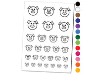 Cute Pig Face Temporary Tattoo Water Resistant Fake Body Art Set Collection