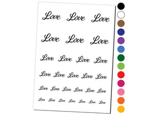 Love Cursive Text Temporary Tattoo Water Resistant Fake Body Art Set Collection