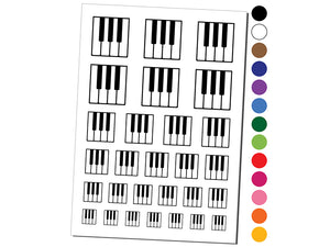 Piano Keys Music Temporary Tattoo Water Resistant Fake Body Art Set Collection