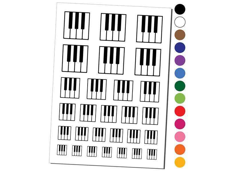 Piano Keys Music Temporary Tattoo Water Resistant Fake Body Art Set Collection