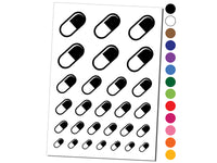 Pill Medicine Temporary Tattoo Water Resistant Fake Body Art Set Collection