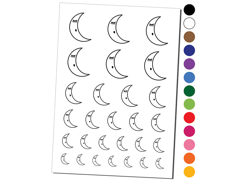 Sleeping Moon Temporary Tattoo Water Resistant Fake Body Art Set Collection