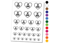 Be Mine in Heart Love Valentine's Day Temporary Tattoo Water Resistant Fake Body Art Set Collection