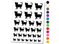 Cat Prancing Solid Temporary Tattoo Water Resistant Fake Body Art Set Collection