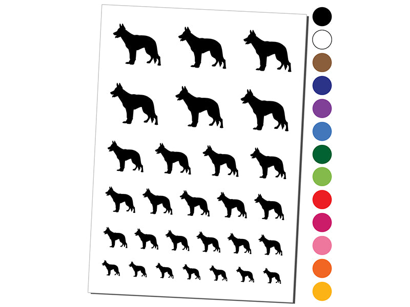 German Shepherd Dog Solid Temporary Tattoo Water Resistant Fake Body Art Set Collection