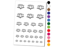 Lotus Flower Outline Temporary Tattoo Water Resistant Fake Body Art Set Collection