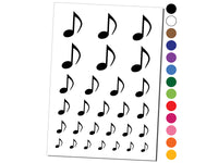 Music Eighth Note Temporary Tattoo Water Resistant Fake Body Art Set Collection