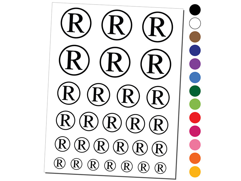 Registered Trademark Symbol Temporary Tattoo Water Resistant Fake Body Art Set Collection