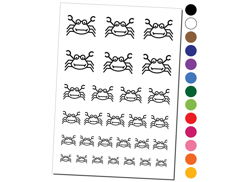 Silly Crab Temporary Tattoo Water Resistant Fake Body Art Set Collection