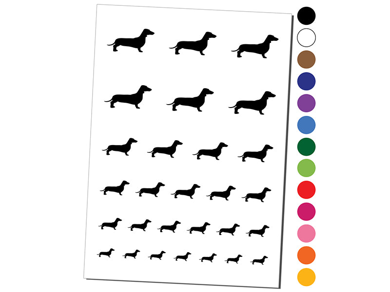 Smooth Haired Dachshund Dog Solid Temporary Tattoo Water Resistant Fake Body Art Set Collection