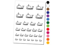 Snoozing Whale Doodle Temporary Tattoo Water Resistant Fake Body Art Set Collection