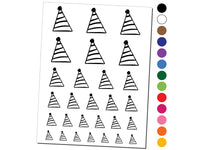 Striped Birthday Hat Temporary Tattoo Water Resistant Fake Body Art Set Collection