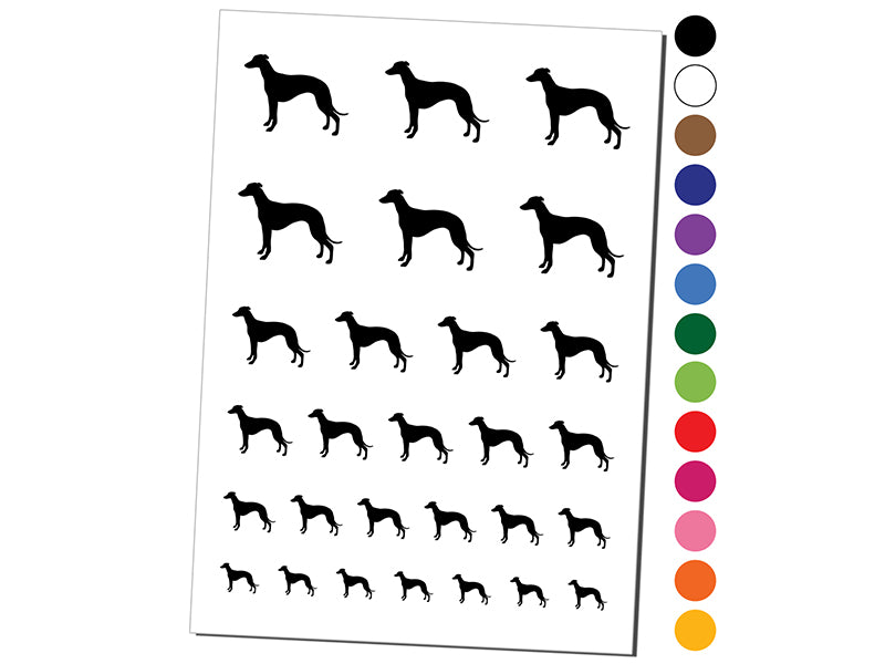 Whippet Dog Solid Temporary Tattoo Water Resistant Fake Body Art Set Collection