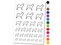 American Akita Dog Outline Temporary Tattoo Water Resistant Fake Body Art Set Collection