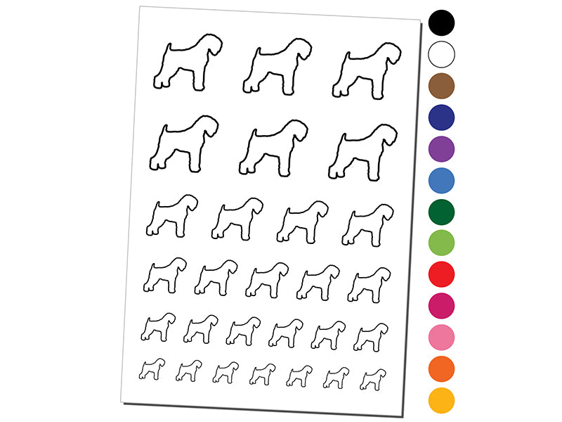 Black Russian Terrier Chornyi Dog Outline Temporary Tattoo Water Resistant Fake Body Art Set Collection