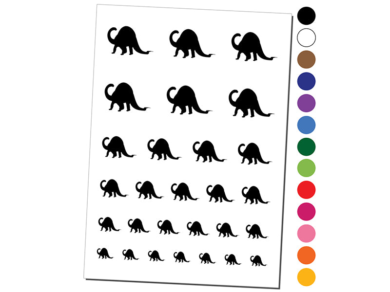 Brontosaurus Dinosaur Solid Temporary Tattoo Water Resistant Fake Body Art Set Collection