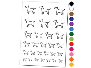 Bull Terrier Dog Outline Temporary Tattoo Water Resistant Fake Body Art Set Collection