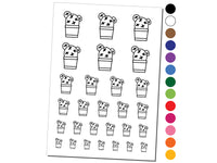 Cactus in Pot Succulent Temporary Tattoo Water Resistant Fake Body Art Set Collection