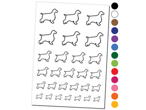 English Cocker Spaniel Dog Outline Temporary Tattoo Water Resistant Fake Body Art Set Collection