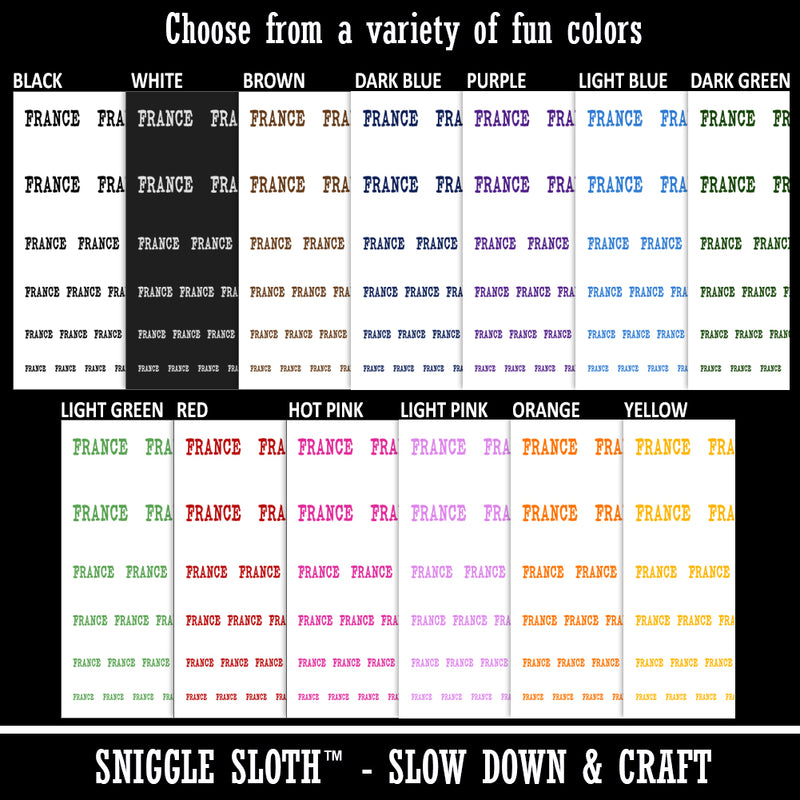 France Fun Text Temporary Tattoo Water Resistant Fake Body Art Set Collection