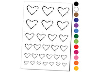 Heart Love Sketch Outline Temporary Tattoo Water Resistant Fake Body Art Set Collection
